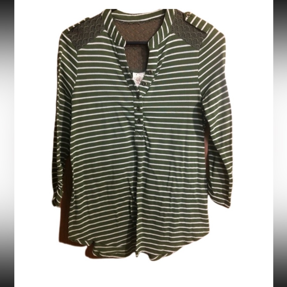 Self Esteem Black and White Buttoned Relaxed Blouse